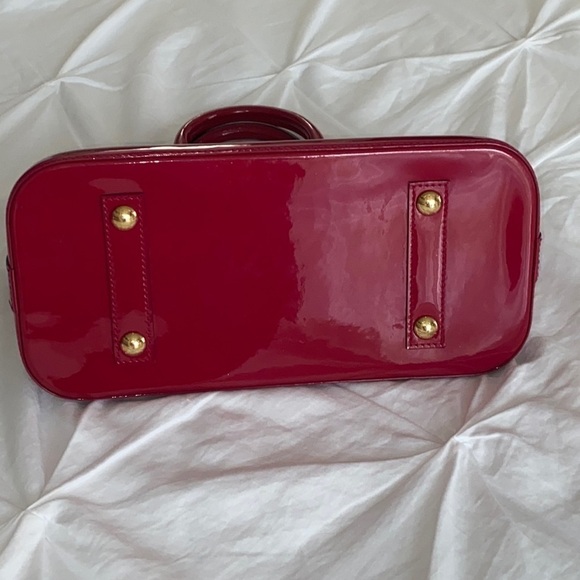 Louis Vuitton Pink Rose Indian Raspberry Leather Monogram Vernis Alma Bag New - Picture 14 of 17